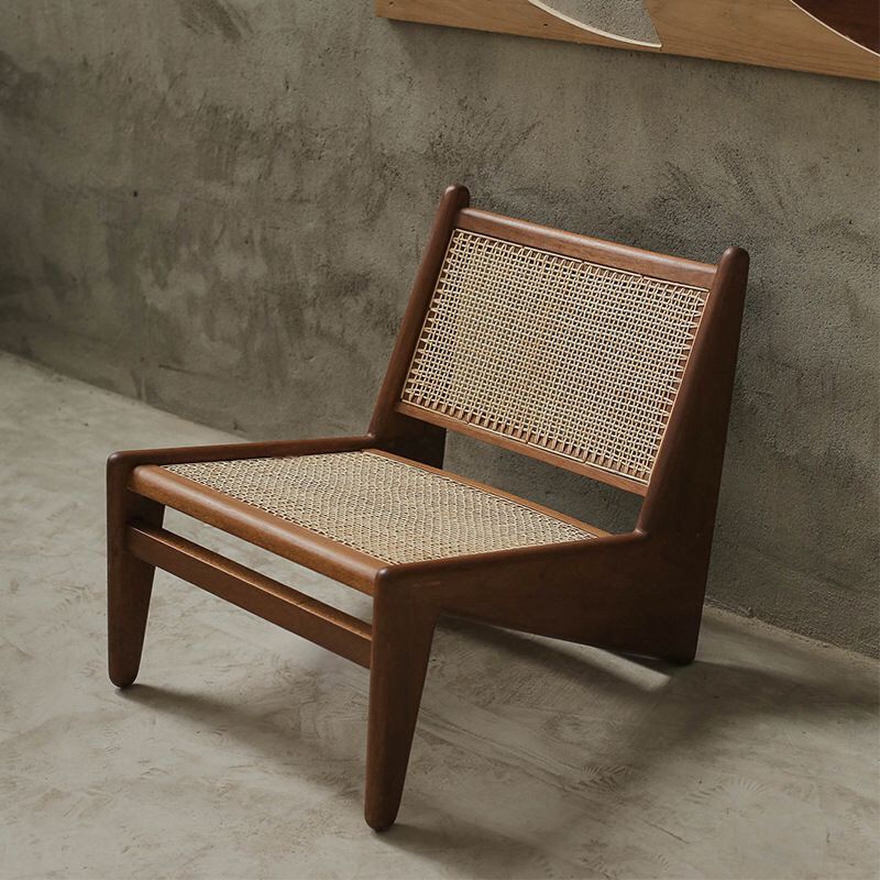 Wood Rattan Seat and Back Lounge Chair