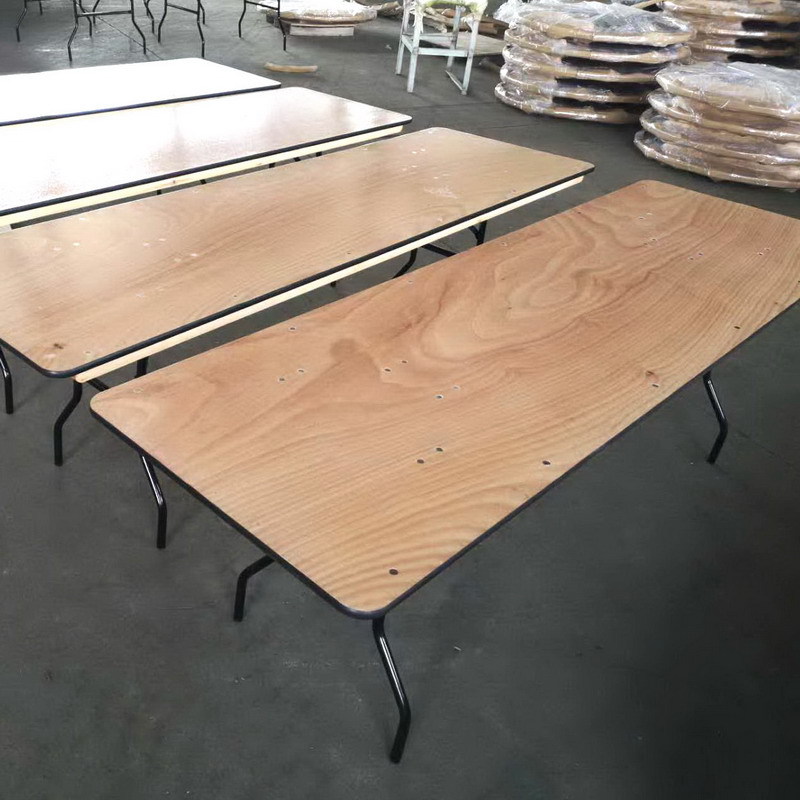 6ft Wood Folding Rectangle Table