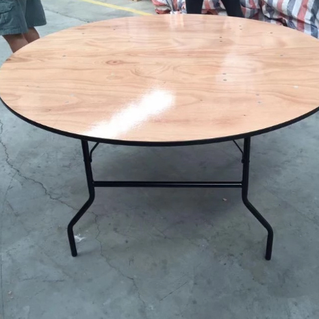 6ft Wood Folding Round Table